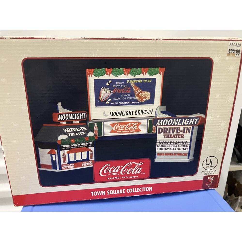 VTG 1990 TOWN SQUARE COLLECTION COCA COLA MOONLIGHT DRIVE-IN THEATER - Picture 11 of 13